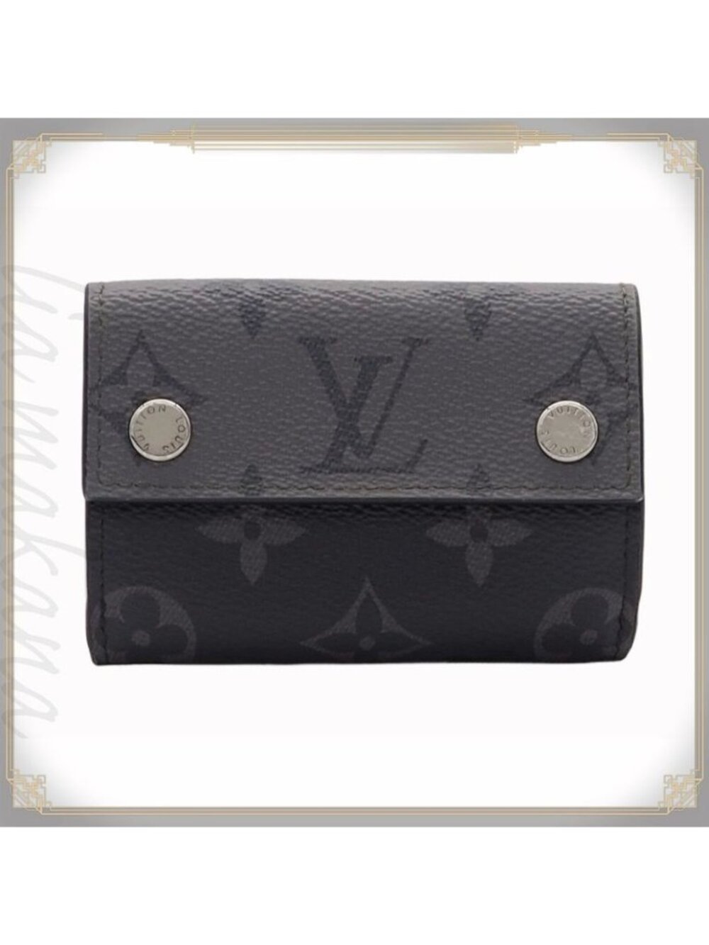 Louis Vuitton Discovery Compact Wallet Trifold Monogram Eclipse Canvas - Picture 1 of 15